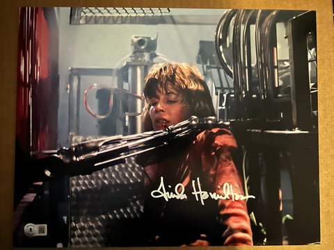Linda Hamilton signed 11"x14" Terminator photo - Beckett COA