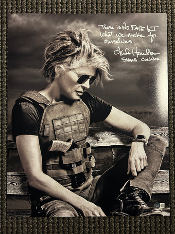 Linda Hamilton signed 16"x20" Terminator photo - Beckett COA