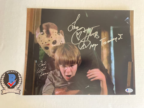 Corey Feldman Ted White signed 11"x14" Jason Voorhees Friday the 13th Part 4 Photo - Beckett COA