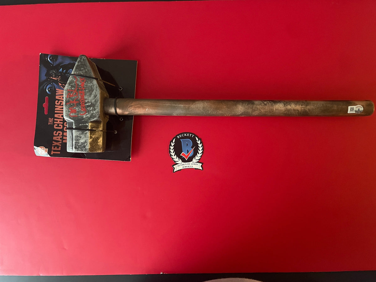 RARE Mark Burnham signed discountinued TOTS Texas Chainsaw Leatherface  hammer - Beckett COA