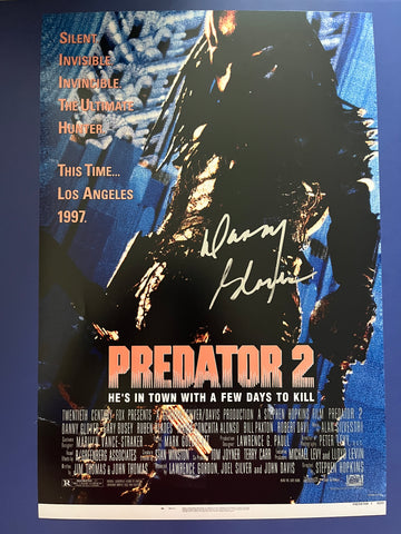 Danny Glover signed 12"x18" Predator 2 poster - Beckett COA