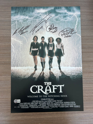 Quad signed 12"x18" The Craft poster - Beckett COA