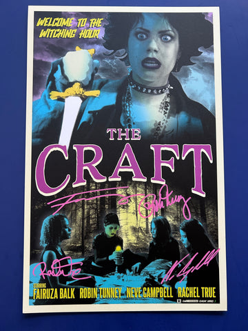 Quad signed 11"x17" The Craft custom poster - Beckett COA