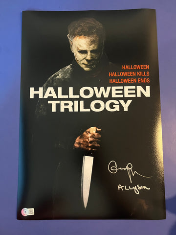 Andi Matichak signed 12"x18" Halloween Trilogy poster - Beckett COA