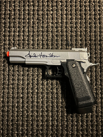 Linda Hamilton signed G6 Airsoft Spring Pistol Colt 1911 replica gun - Beckett COA