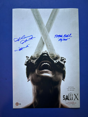 Tobin Bell Shawnee Smith signed 12"x18" Saw 10 poster - Beckett COA