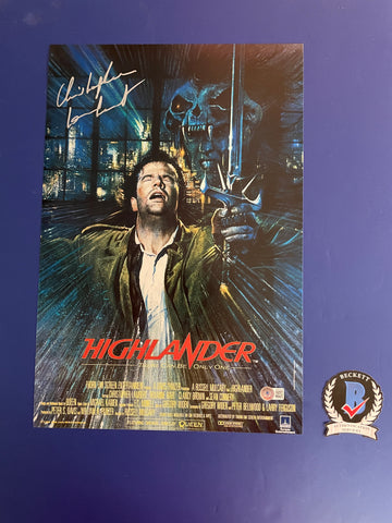 Christopher Lambert signed 12"x18" Highlander Poster - Beckett COA