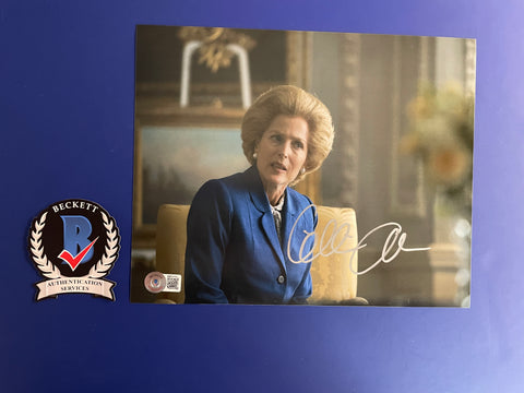 Gillian Anderson signed 8"x10" The Crown Margaret Thatcher photo - Beckett COA