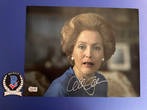 Gillian Anderson signed 11"x14" The Crown Margaret Thatcher photo - Beckett COA