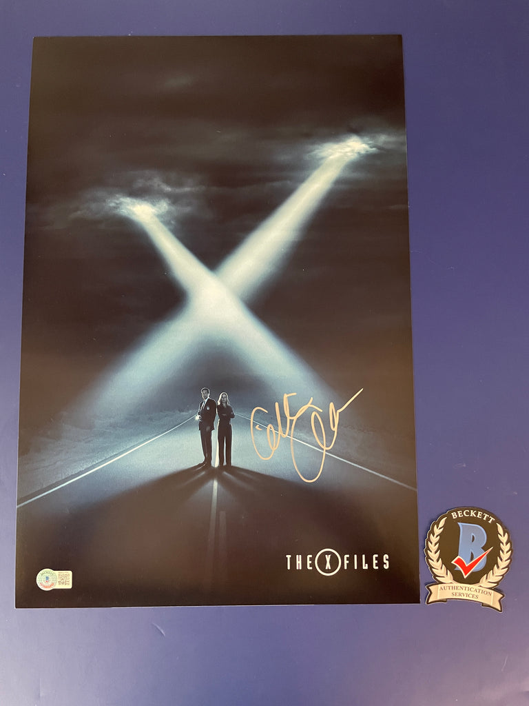 Gillian Anderson signed 12x18 X Files Dana Scully poster
