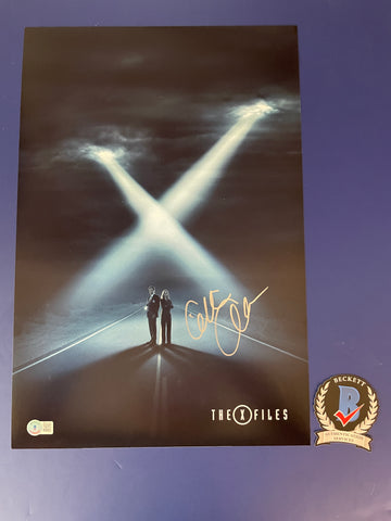 Gillian Anderson signed 12"x18" X Files Dana Scully poster - Beckett COA