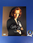 Gillian Anderson signed 11"x14" X Files Dana Scully photo - Beckett COA