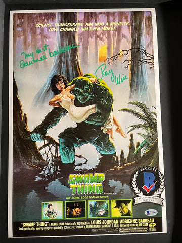 Ray Wise and Adrienne Barbeau signed 12"x18" Swamp Thing Poster - Beckett COA