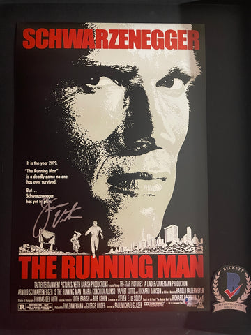 Jesse Ventura signed 12"x18" Running Man poster - Beckett COA