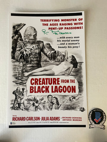 Ricou Browning signed 12"x18" Creature from the Black Lagoon poster - Beckett COA