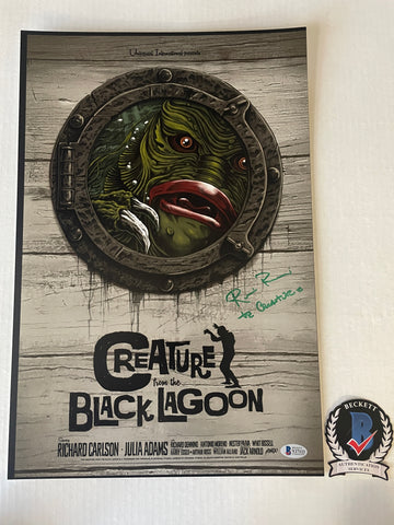 Ricou Browning signed 12"x18" Creature from the Black Lagoon poster - Beckett COA