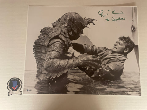 Ricou Browning signed 16"x20" Creature from the Black Lagoon photo - Beckett COA