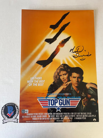Michael Ironside signed 12"x18" Top Gun poster - Beckett COA