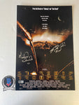 Michael Ironside Casper Van Dien signed 12"x18" Starship Troopers poster - Beckett COA
