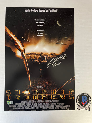 Casper Van Dien signed 12"x18" Starship Troopers poster - Beckett COA