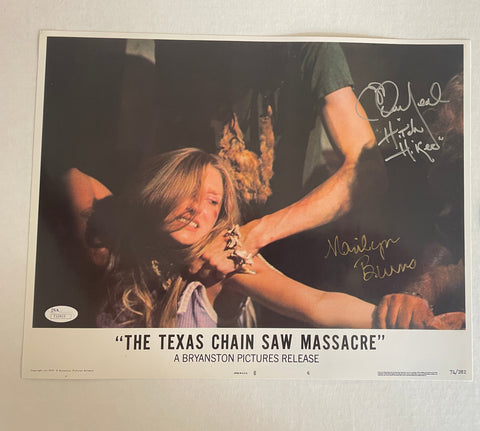 Marilyn Burns Ed Neal signed 11" x 14" Leatherface Texas Chainsaw Massacre Photo - JSA COA