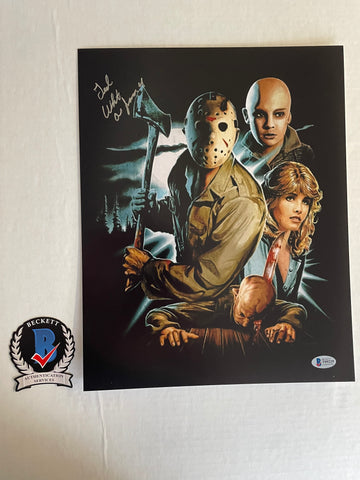 Ted White signed 11"x14" Jason Voorhees Friday the 13th Part 4 Artwork - Beckett COA