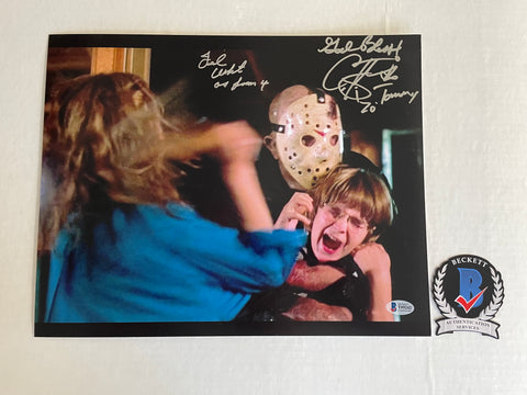 Corey Feldman Ted White signed 11"x14" Jason Voorhees Friday the 13th Part 4 Photo - Beckett COA