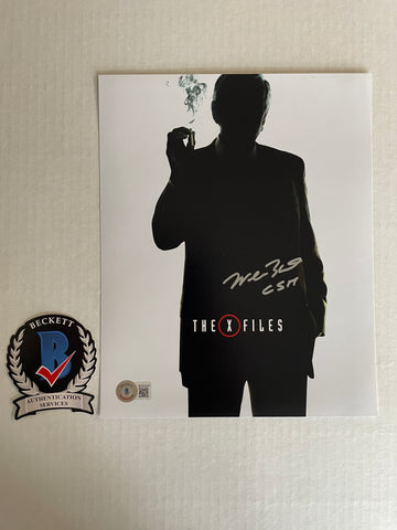William B Davis signed 8"x10" X Files Smoking Man photo - Beckett COA