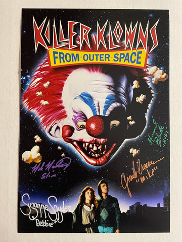 Suzanne Snyder Grant Cramer Mike Martinez Harrod Blank signed 12"x18" Killer Klowns poster