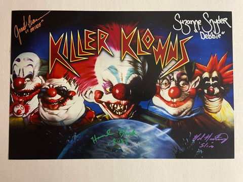 Suzanne Snyder Grant Cramer Mike Martinez Harrod Blank signed 12"x18" Killer Klowns poster