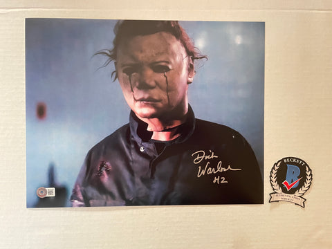 Dick Warlock signed 11"x14" Halloween 2 Michael Myers photo - Beckett COA