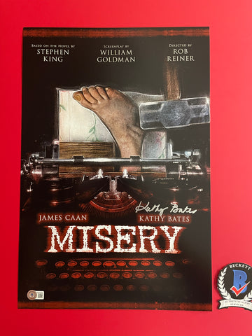 Kathy Bates signed 12"x18" Misery poster - Beckett COA