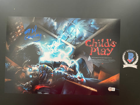 Brad Dourif signed 12"x18" Chucky Child's Play artwork - Beckett COA