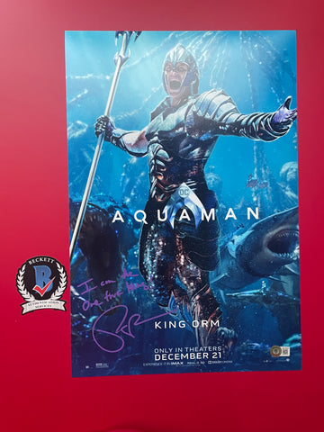 Patrick Wilson signed 12"x18" King Orm Aquaman poster - Beckett COA