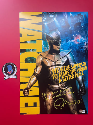 Patrick Wilson signed 12"x18" Night Owl II Watchmen poster - Beckett COA