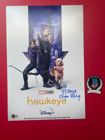 Vera Farmiga signed 12"x18" Hawkeye poster - Beckett COA