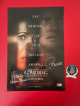 Vera Farmiga Patrick Wilson signed 12"x18" The Conjuring 3 poster - Beckett COA