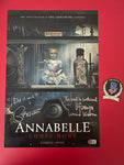 Vera Farmiga Patrick Wilson signed 12"x18" Annabelle Comes Home poster - Beckett COA