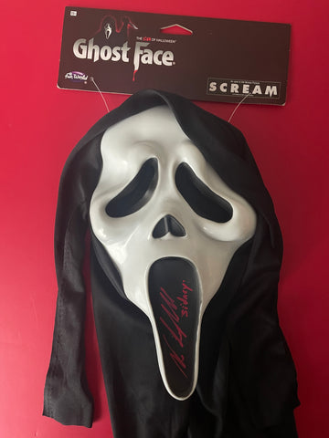 Neve Campbell signed Scream Wes Craven Ghostface Mask - Beckett COA