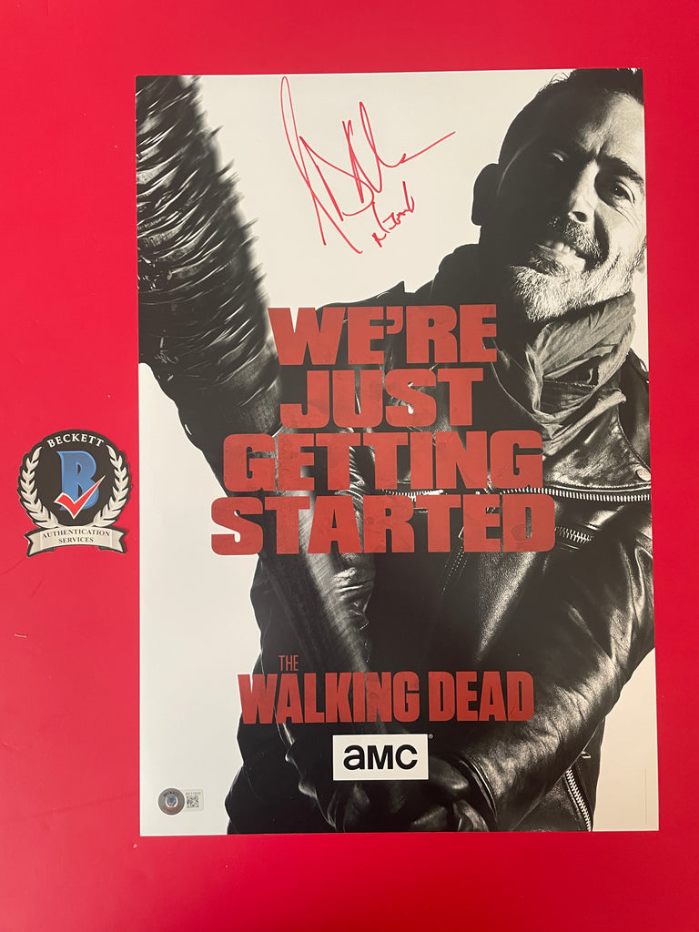 Jeffrey Dean Morgan signed 12x18 Negan The Walking Dead poster