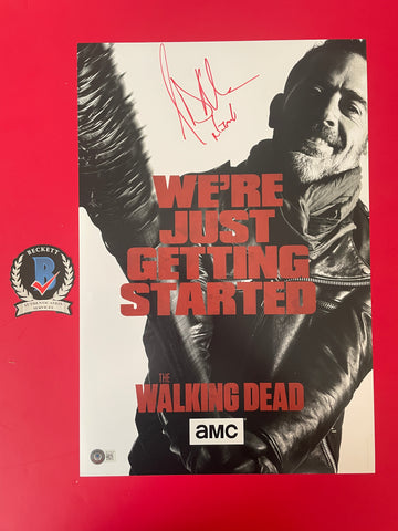 Jeffrey Dean Morgan signed 12"x18" Negan The Walking Dead poster - Beckett COA