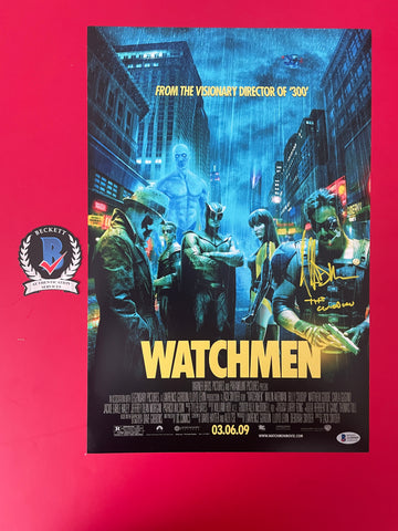 Jeffrey Dean Morgan signed 12"x18" The Comedian Watchmen poster - Beckett COA
