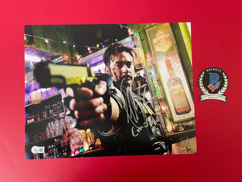 Jeffrey Dean Morgan signed 11"x14" The Comedian Watchmen photo - Beckett COA