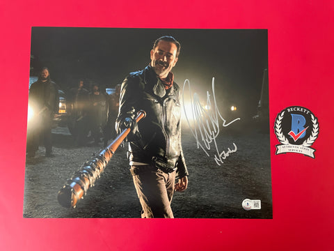 Jeffrey Dean Morgan signed 11"x14" Negan The Walking Dead photo - Beckett COA