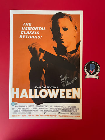Kyle Richards signed 12"x18" Halloween Michael Myers poster - Beckett COA