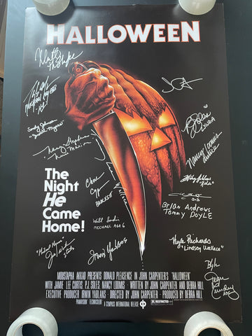 18 Cast Member signed Halloween 24"x36" poster