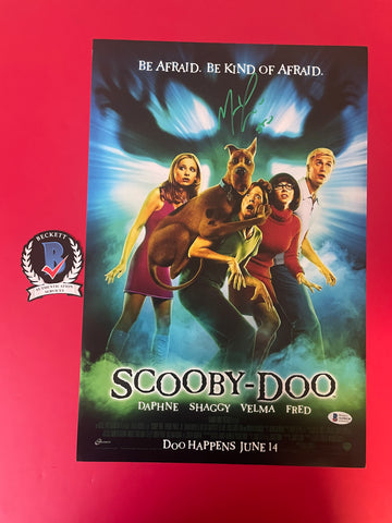 Matthew Lillard signed 12"x18" Shaggy Scooby Doo poster - Beckett COA