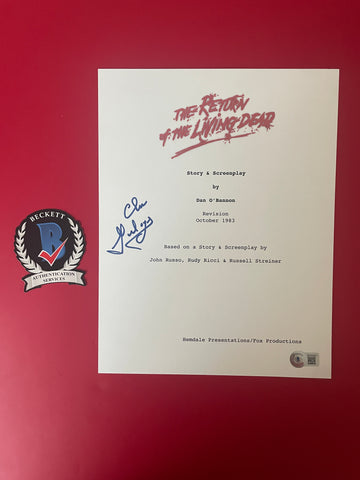 Clu Gulager signed Return of the Living Dead script - Beckett COA