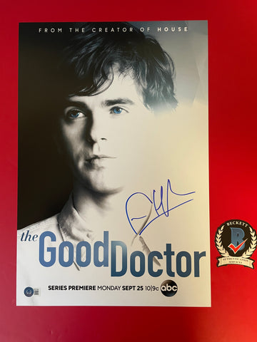Freddie Highmore signed 12"x18" The Good Doctor poster - Beckett COA
