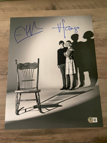 Vera Farmiga Freddie Highmore signed 11"x14" Bates Motel photo - Beckett COA